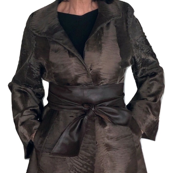 Angelo Danzi Dyed Broadtail Lamb Fur Jacket w/belt - Picture 6 of 13